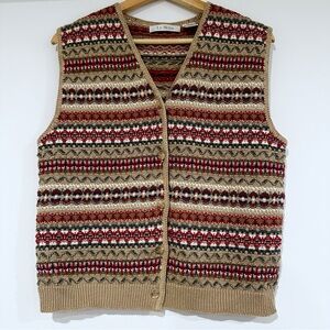 Le Moda Vintage Vest Womens Grandpa Button size Large